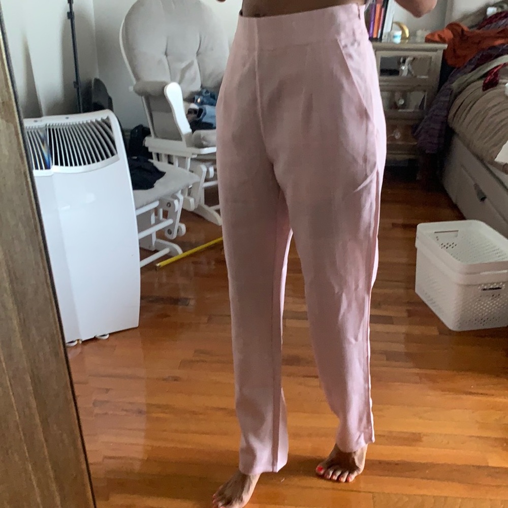 Nastygal in check high waisted tapered pants